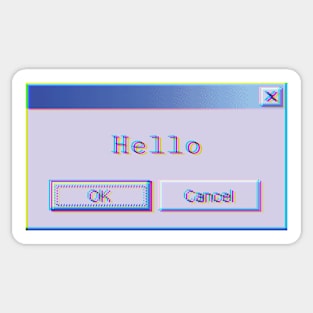 "hello" computer alert Sticker